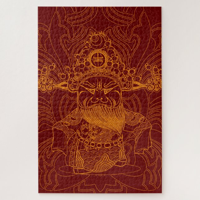 Puzzle Cute jaune rouge traditionnel chinois homme (Vertical)