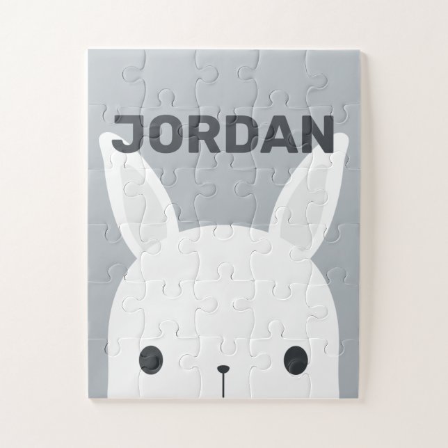 Puzzle Cute Little Bunny Rabbit with Personalized (Vertical)