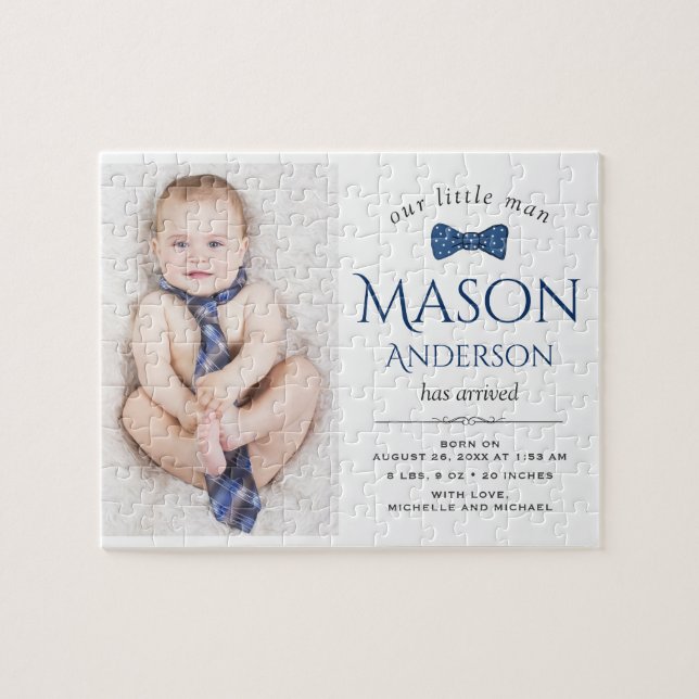 Puzzle Cute Little Man | Annonce de naissance de garçon p (Horizontal)