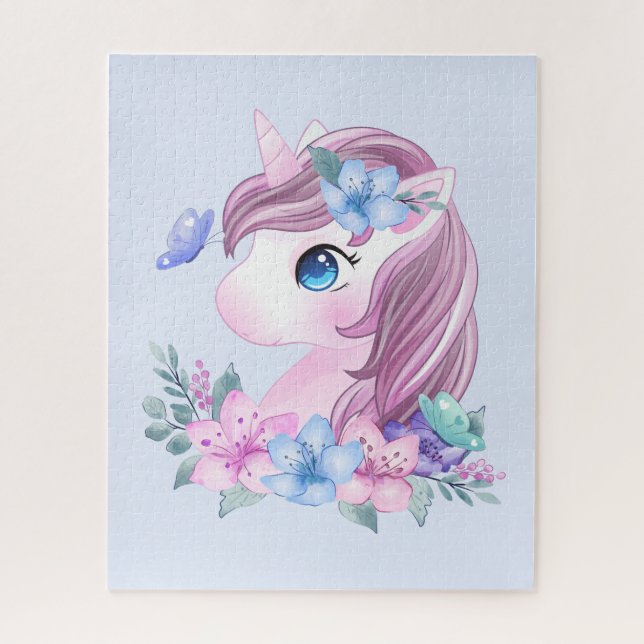 Puzzle Cute & Magique Baby Unicorne avec gros yeux (Vertical)