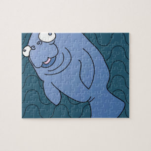 Puzzle Cute Manatee Hugger Cartographier animal