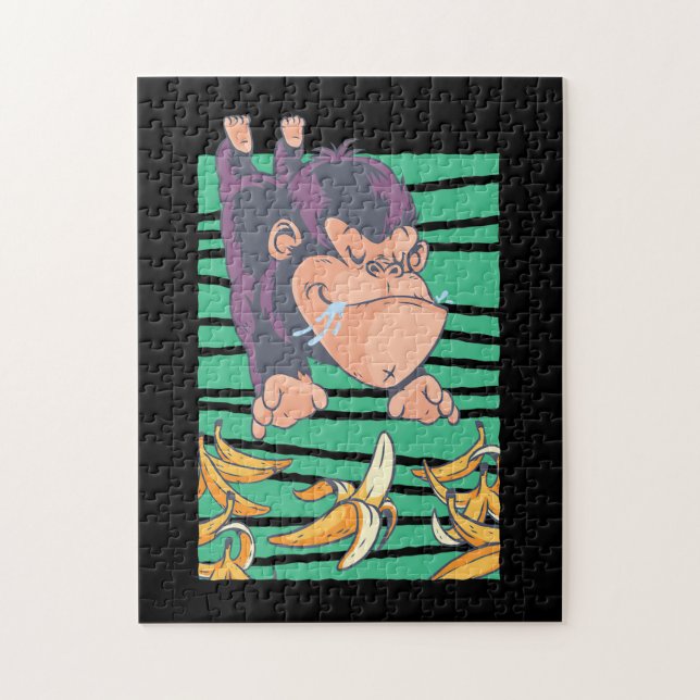 Puzzle Cute Monkey With Bananas (Vertical)