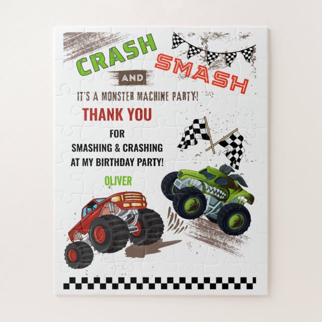 Puzzle Cute Monster Machine Camion Enfant Cadeau Annivers (Vertical)