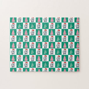 Puzzle Cute Penguin Père Noël Joyeuse fête de Noël