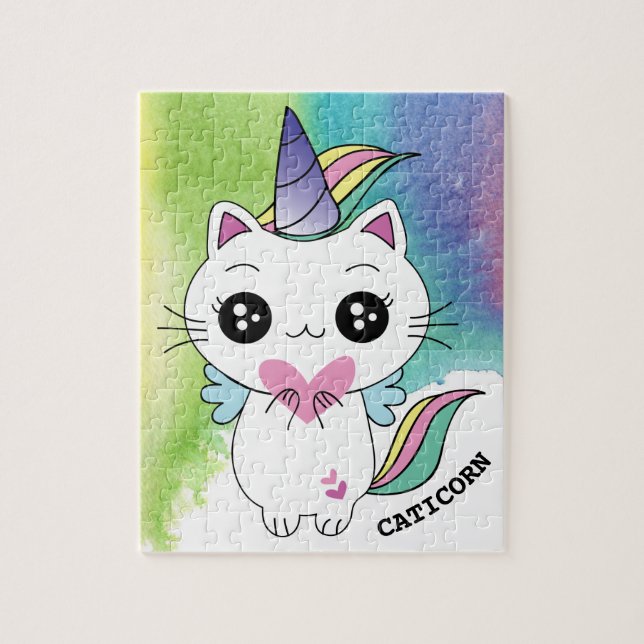 Puzzle Cute Personnalisé Magique Caticorn (Vertical)