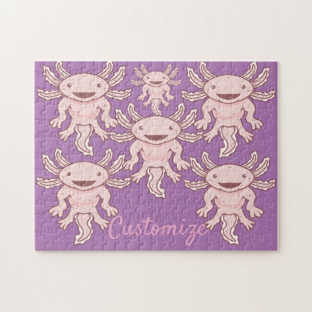 Puzzle Cute Pink Axolotl Thunder_Cove (Horizontal)