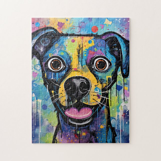 Puzzle Cute Puppy Funny Dog Mixed Media Animal Pet (Vertical)