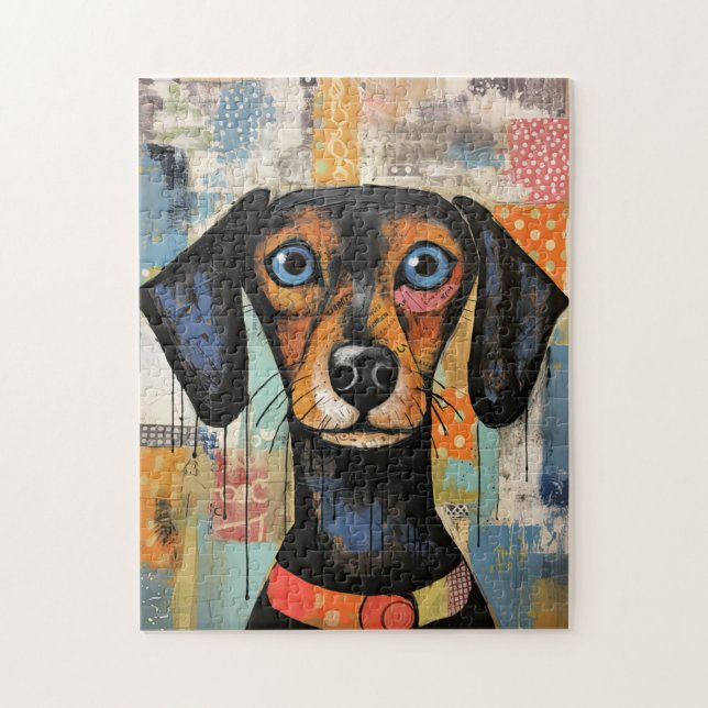 Puzzle Cute Puppy Funny Dog Mixed Media Animal Pet (Vertical)