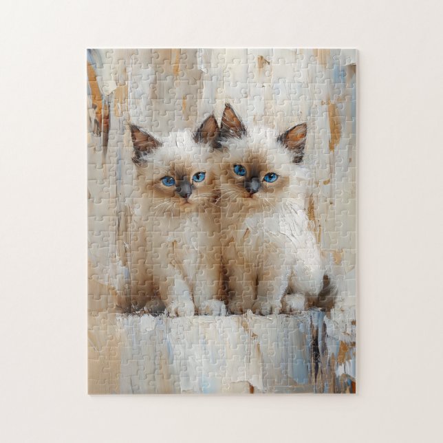 Puzzle Cute Siamese Kittens peinture (Vertical)