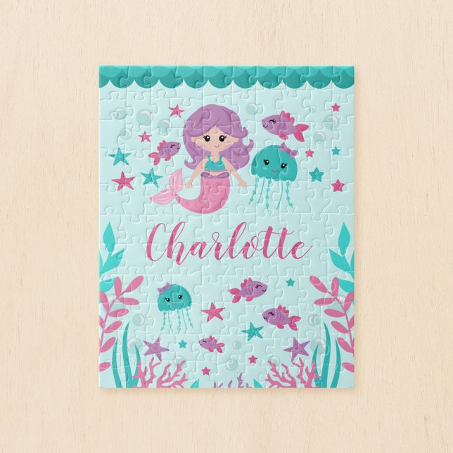 Puzzle Cute Sirène Enfants Personnalisés (Créateur téléchargé)