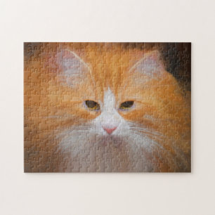 Puzzle Cute Tabby Cat Orange White Fluffy Beautieux