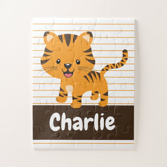 Puzzle Cute Tiger Cub, Enfants Personnalisés (Vertical)