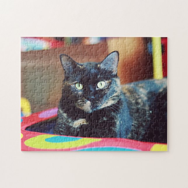 Puzzle Cute Tortoiseshell Chat Kitten Portrait (Horizontal)