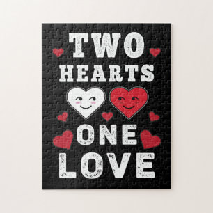 Puzzle Cute Two Hearts One Love Anniversaire Saint-Valent