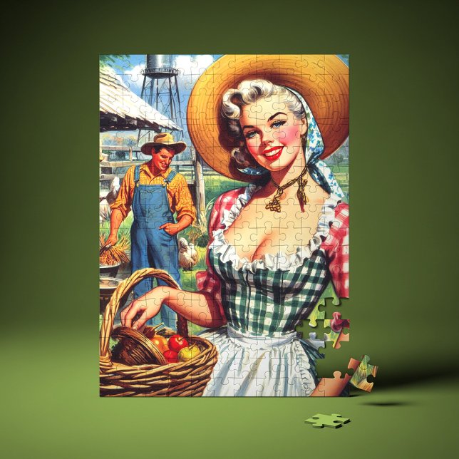 Puzzle Cute Vintage Farmer Pinup (Créateur téléchargé)