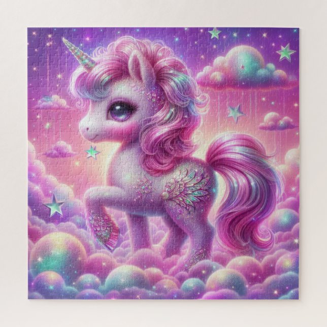 Puzzle Cute violet et rose parties scintillant clair lico (Vertical)