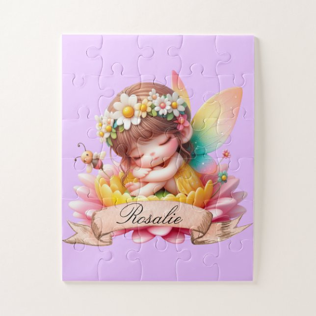 Puzzle Cute Whimsical Floral Doux Rêves Dormir Fée (Vertical)
