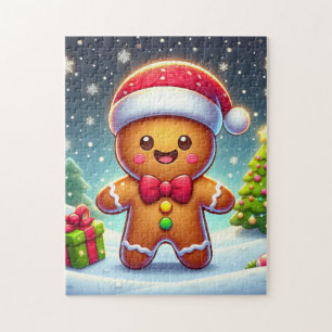 Puzzle Cute Whimsical Noël/homme en pain d'épices d'hiver