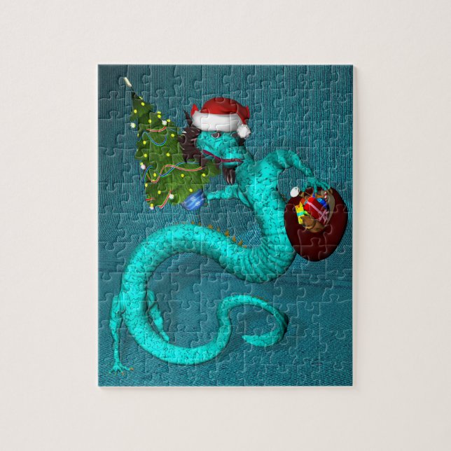 Puzzle Cyan Dragon 8x10 (Vertical)