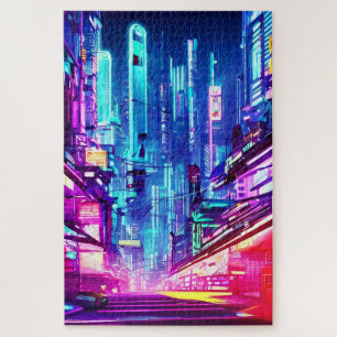 Puzzle Cyberpunk Futuristic Neon City