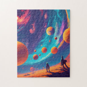 Puzzle cyberpunk planète terre étoile cosmos imaginaire