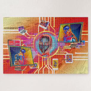 Puzzle cyborg robot