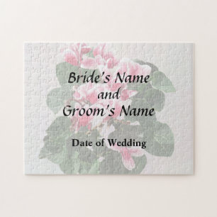 Puzzle Cyclamen rouge et blanc Enregistrez la date