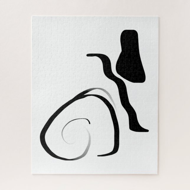 Puzzle Cycle de rotation : noir et blanc Abstrait (Vertical)