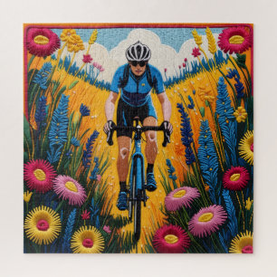 Puzzle Cycliste en fleurs