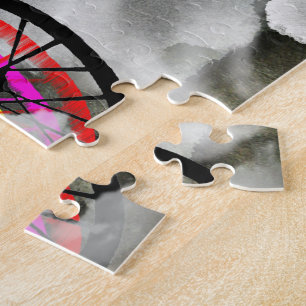 Puzzle Cyclistes faisant un cycle dans les nuages