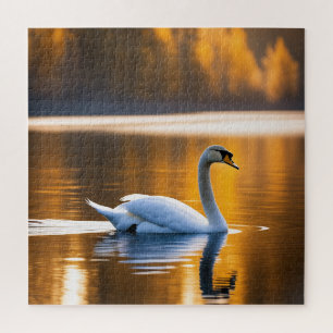 Puzzle Cygne gracieux sur un lac