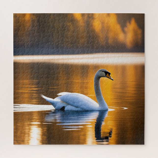 Puzzle Cygne gracieux sur un lac (Vertical)