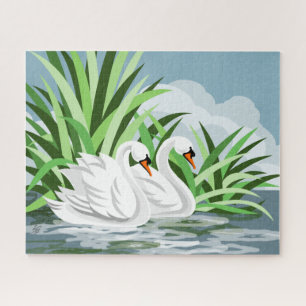 Puzzle Cygne muet blanc