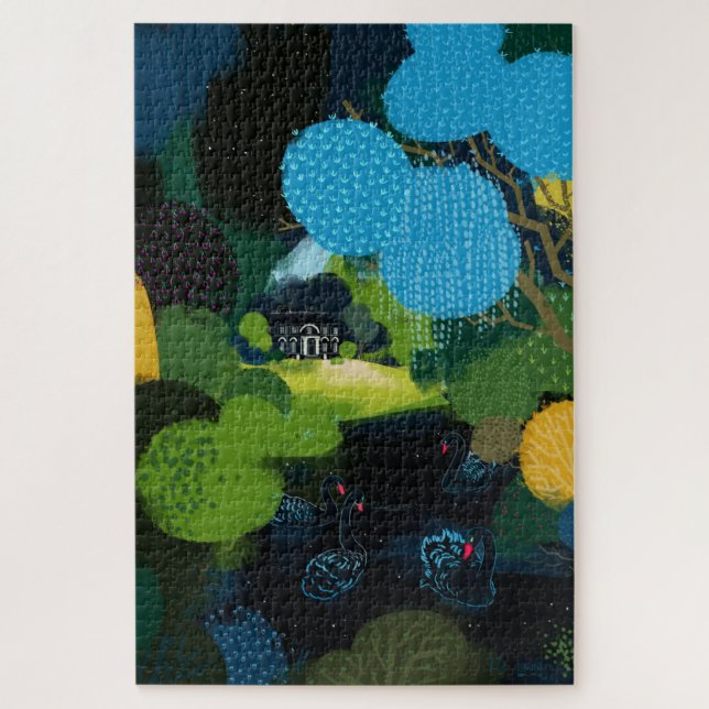 Puzzle Cygne noir sur le lac (Vertical)