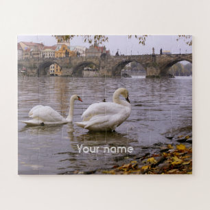 Puzzle Cygnes et pont Charles à Prague