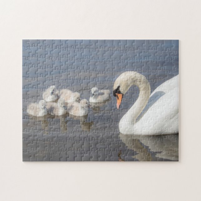 Puzzle Cygnets Swan & Young (Horizontal)