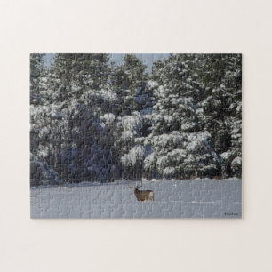 Puzzle D17 Cerf Mule en neige