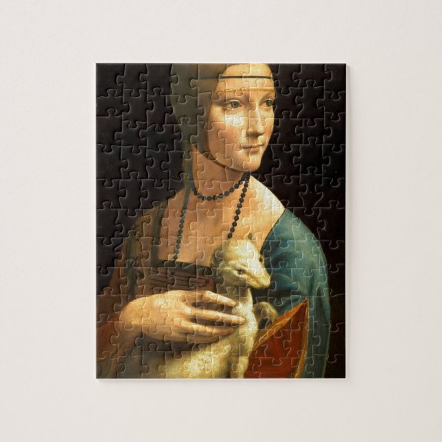 Puzzle Da vinci originale peinture Dame avec une Ermine (Vertical)