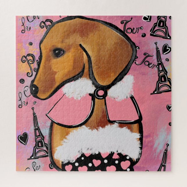 Puzzle Dachshund (Vertical)