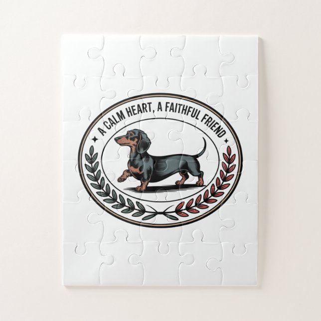 Puzzle Dachshund A Calm Heart, A Faithful Friend (Vertical)