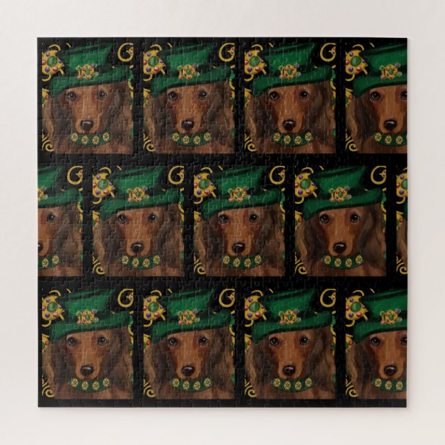 Puzzle Dachshund à poil long rouge (Vertical)