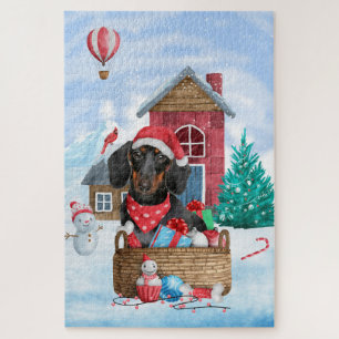 Puzzle Dachshund Chien dans la neige Maison de Chien de N