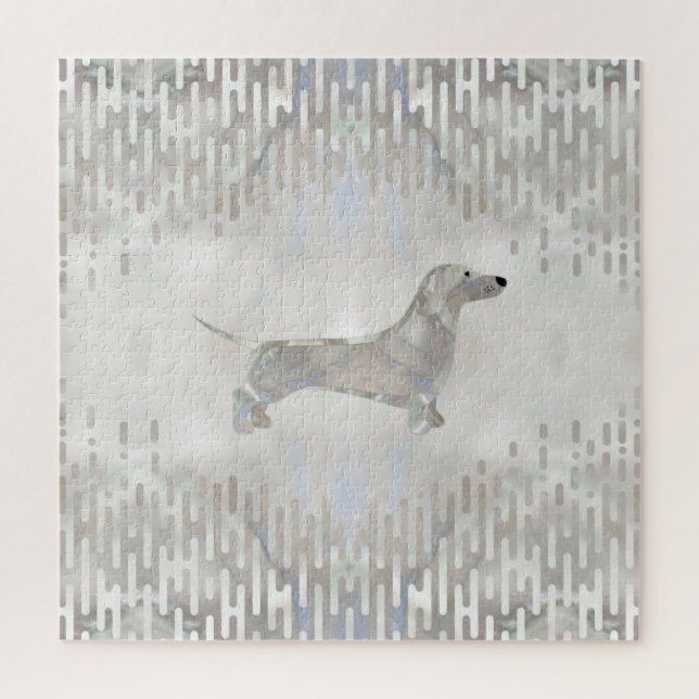 Puzzle Dachshund chien - Doxie perle silhouette (Vertical)