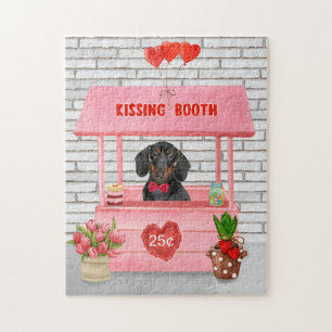 Puzzle Dachshund Chien Valentine's Day Kissing Booth