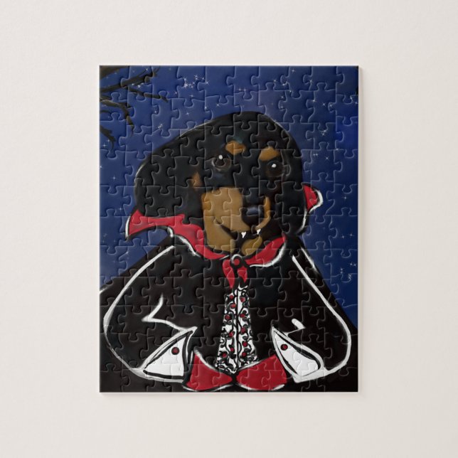 Puzzle Dachshund Halloween (Vertical)
