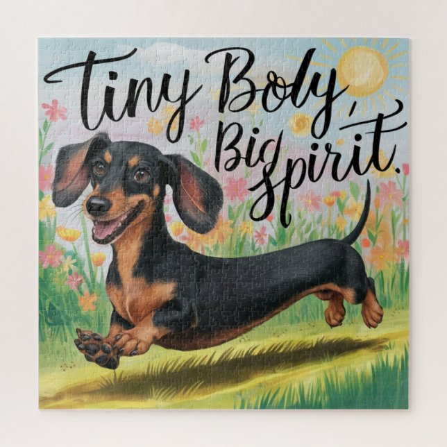 Puzzle Dachshund Petit Corps, Grand Esprit (Vertical)