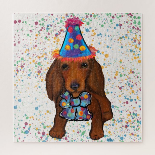 Puzzle Dachshund roux à poils longs      (Vertical)