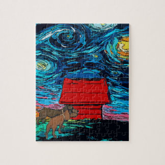 Puzzle Dachshunds Starry Night Dog House