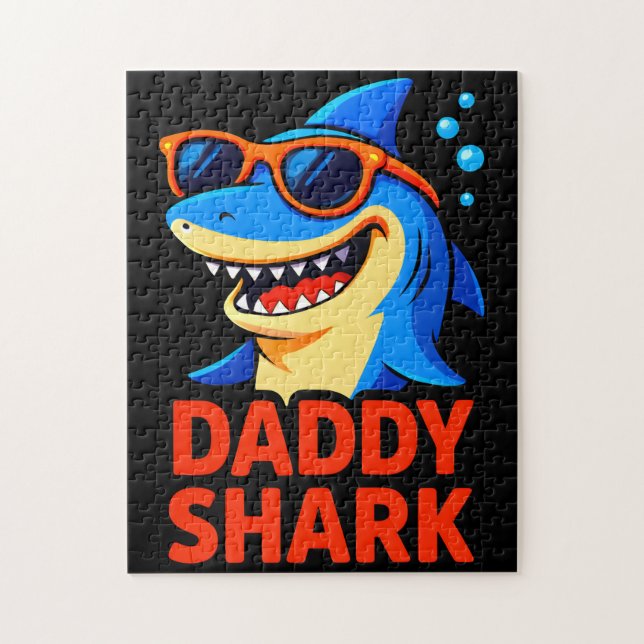 Puzzle Daddy Shark Fêtes des pères cadeaux (Vertical)