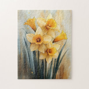 Puzzle Daffodiques jaunes en aquarelle